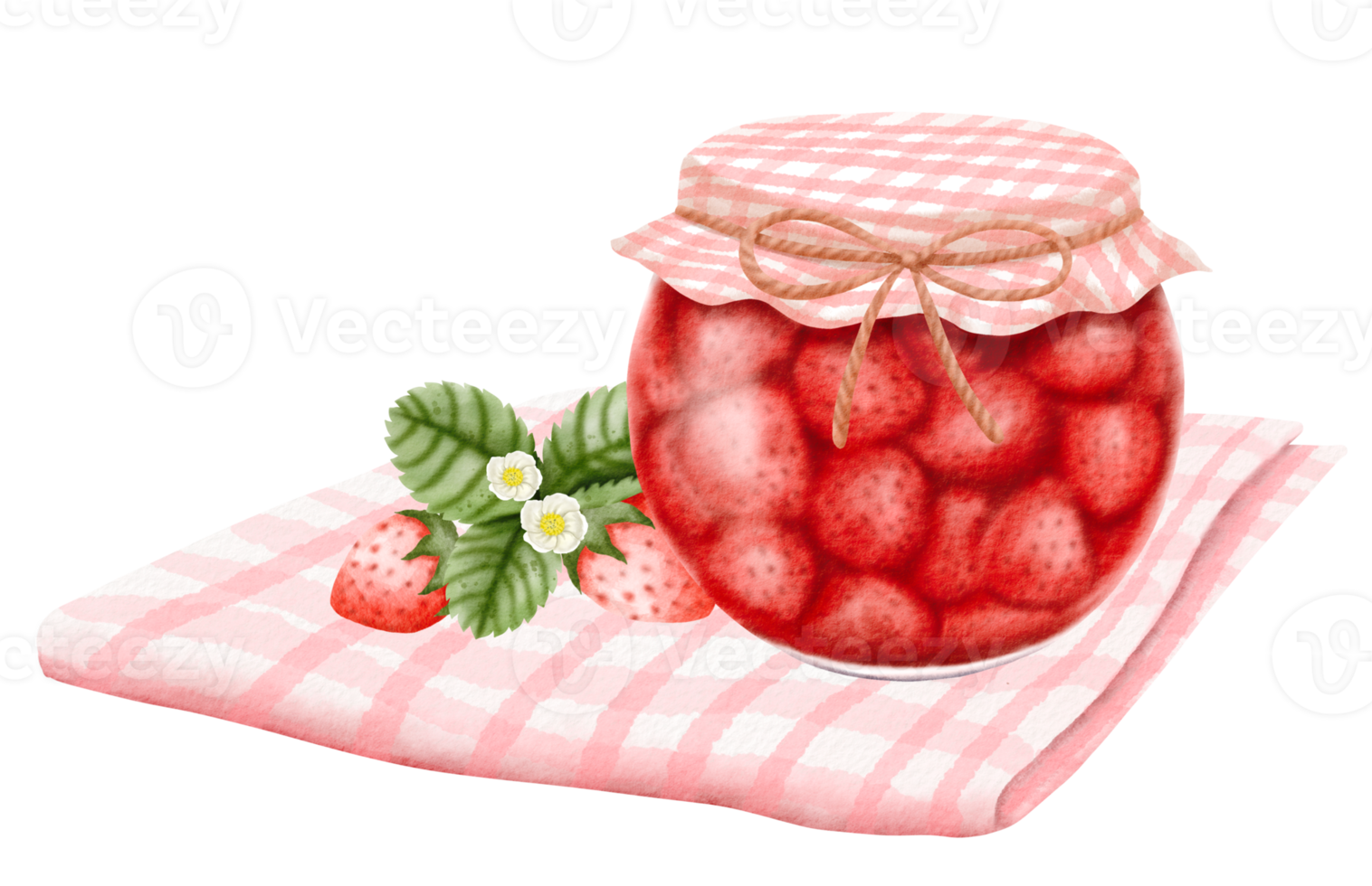 watercolor strawberry jam png