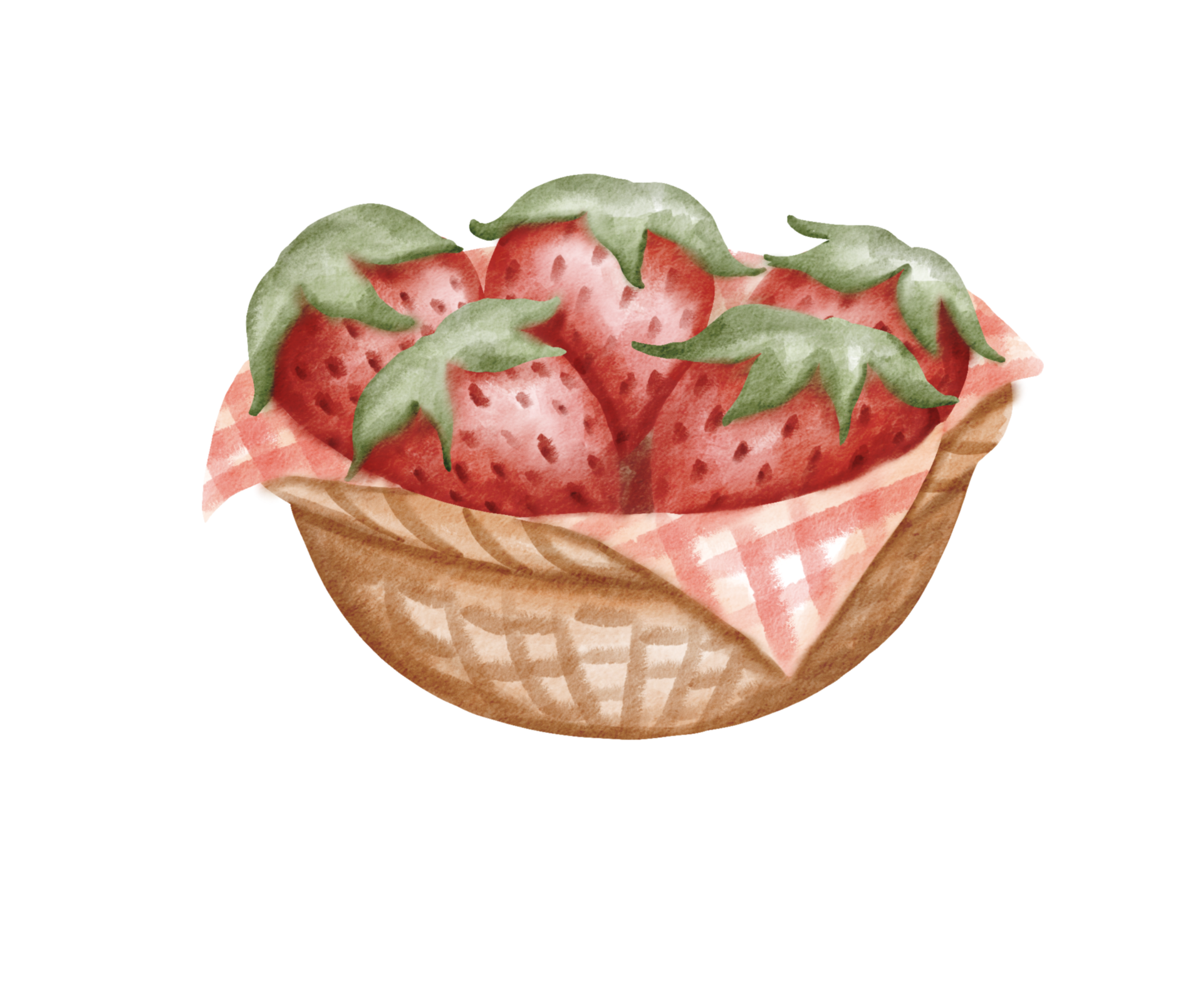 watercolor strawberry basket 20695901 PNG