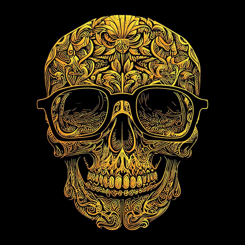 funky hipster skull is a fun and whimsical illustration, featuring a skull with trendy glasses, conveying a sense of coolness and style vector