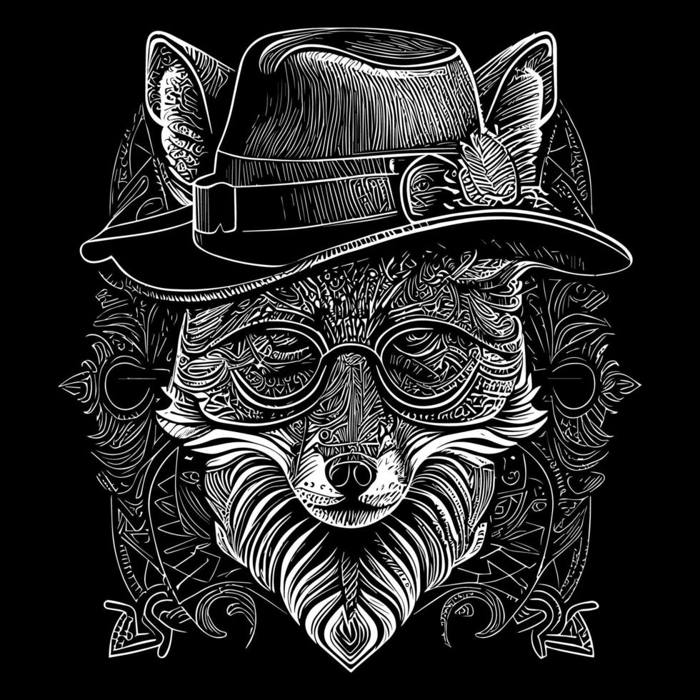 A funky fox wearing sunglasses and a hat exudes confidence and style. With a mischievous grin, this fox is ready to take on the world with flair vector