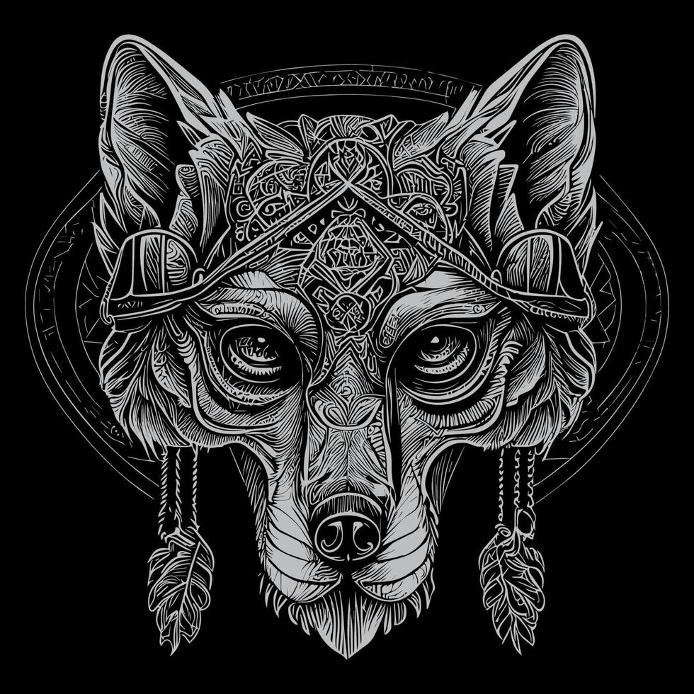 A wolf illustration captures the essence of the majestic and fierce creature, often featuring its piercing gaze, sleek fur, and powerful build vector