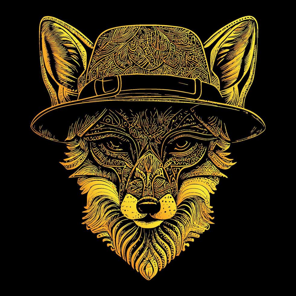 A funky fox wearing sunglasses and a hat exudes confidence and style. With a mischievous grin, this fox is ready to take on the world with flair vector
