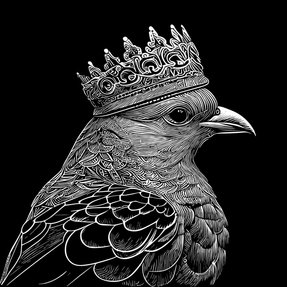 pájaro con un corona es un majestuoso criatura con un real apariencia. sus plumas y distintivo cresta encima sus cabeza significar poder y autoridad vector