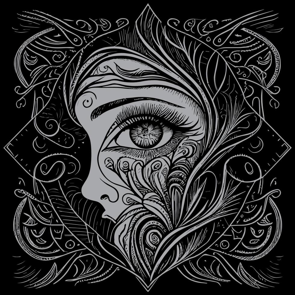 Angel eye illustrations typically portray a pair of serene, glowing eyes set within a delicate halo. They're commonly used in spiritual and religious imagery vector