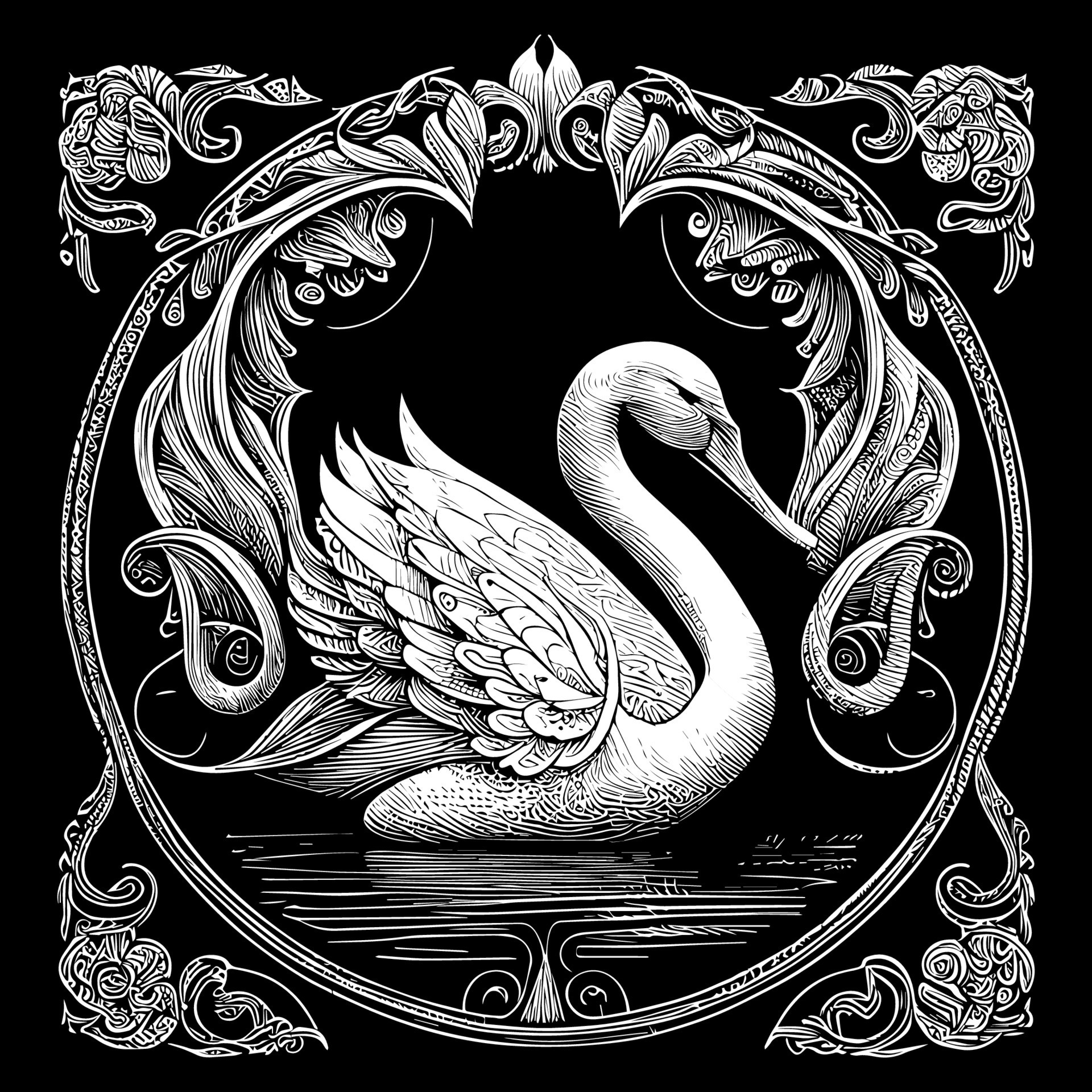 swan illustration beautiful depiction of elegance and grace. Its long