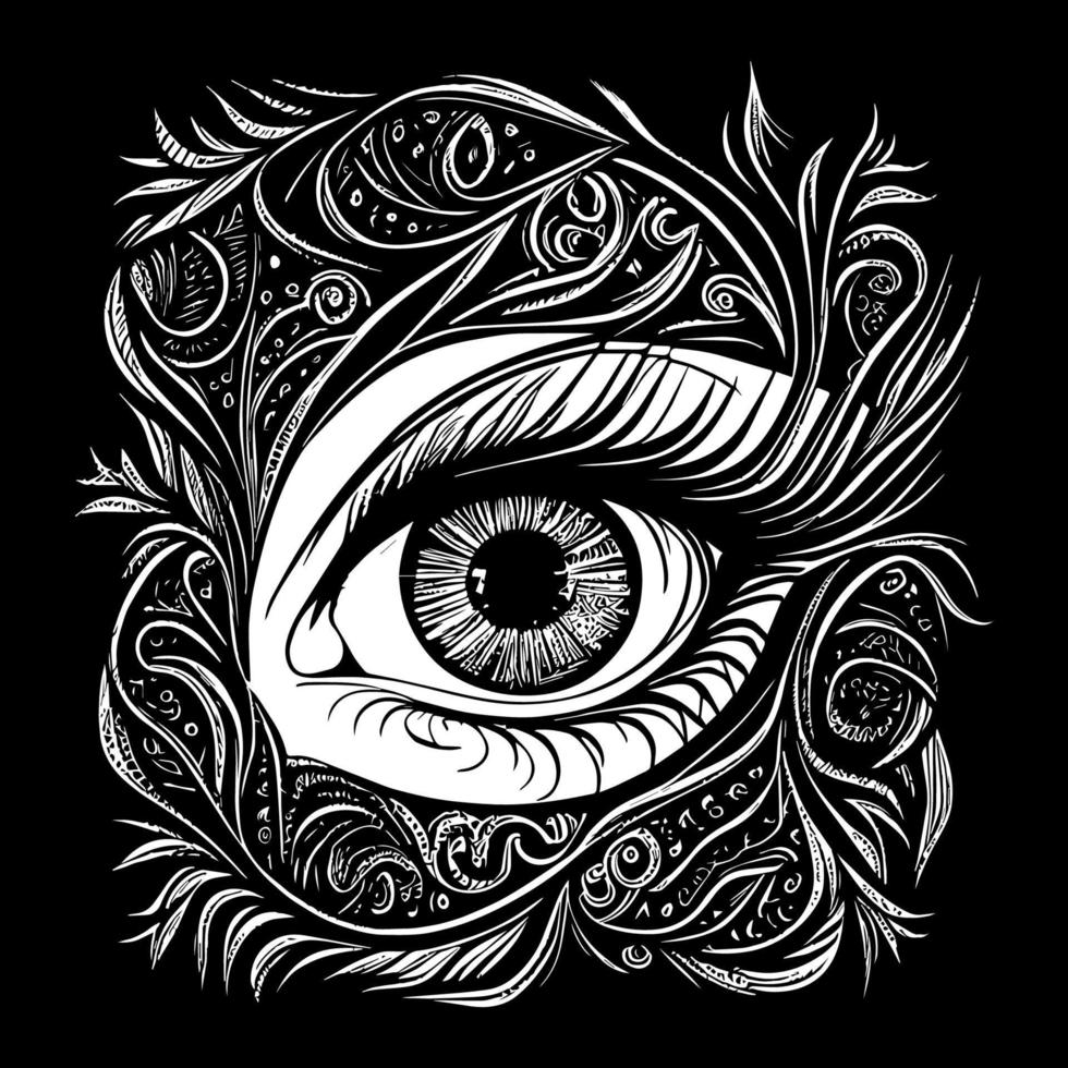 Angel eye illustrations typically portray a pair of serene, glowing eyes set within a delicate halo. They're commonly used in spiritual and religious imagery vector
