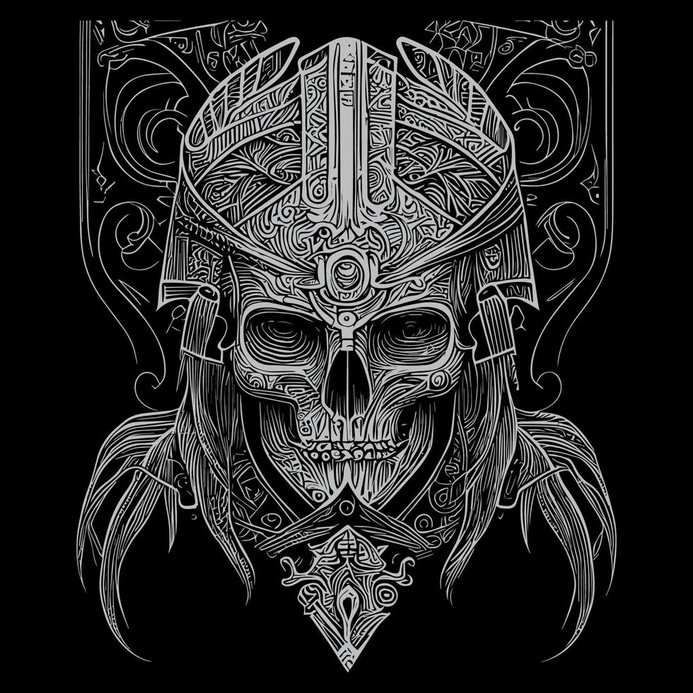 skull warrior is a fierce and intimidating figure that combines elements of human and skull anatomy. It represents death, power, and strength vector