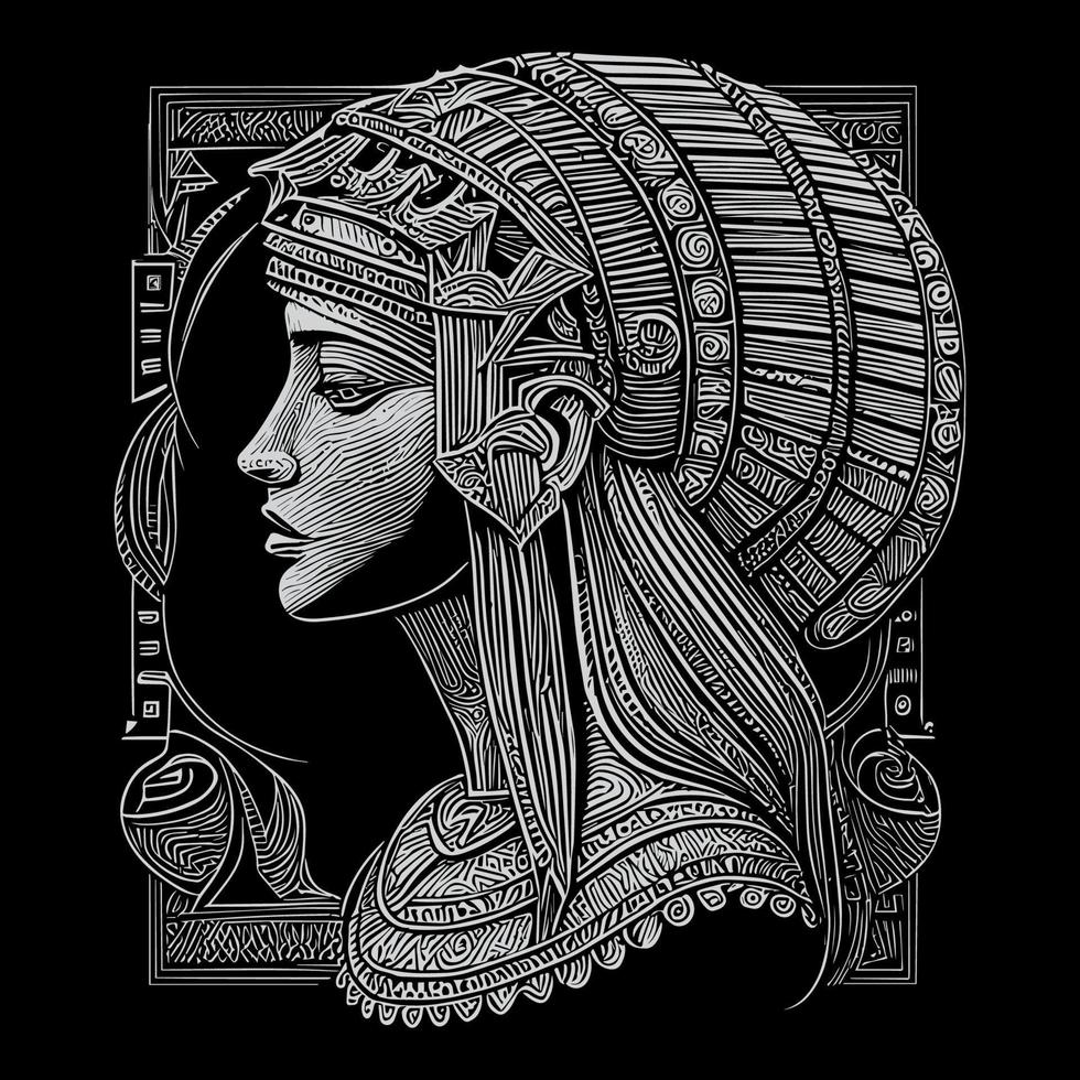 hermosa cleopatra estaba el último faraón de Egipto, renombrado para su sorprendentes mira y político valor. su historia continúa a cautivar y inspirar vector