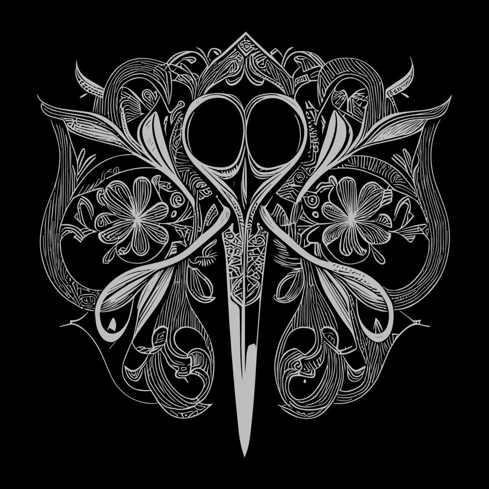 Scissor illustration unique form of art that utilizes the shape of scissors to create beautiful and intricate designs vector