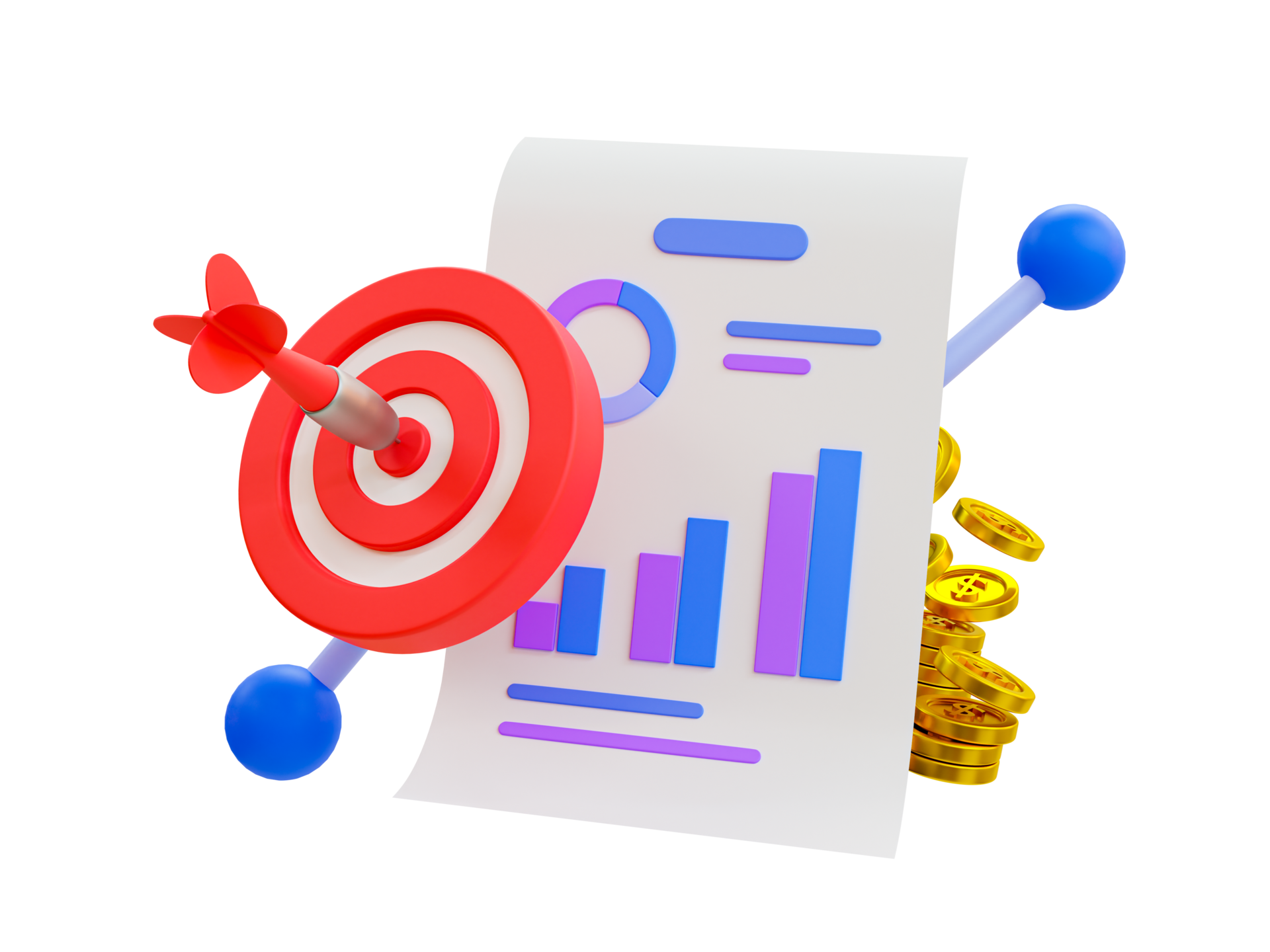 3d minimal financial analysis. Financial goal. investment planning