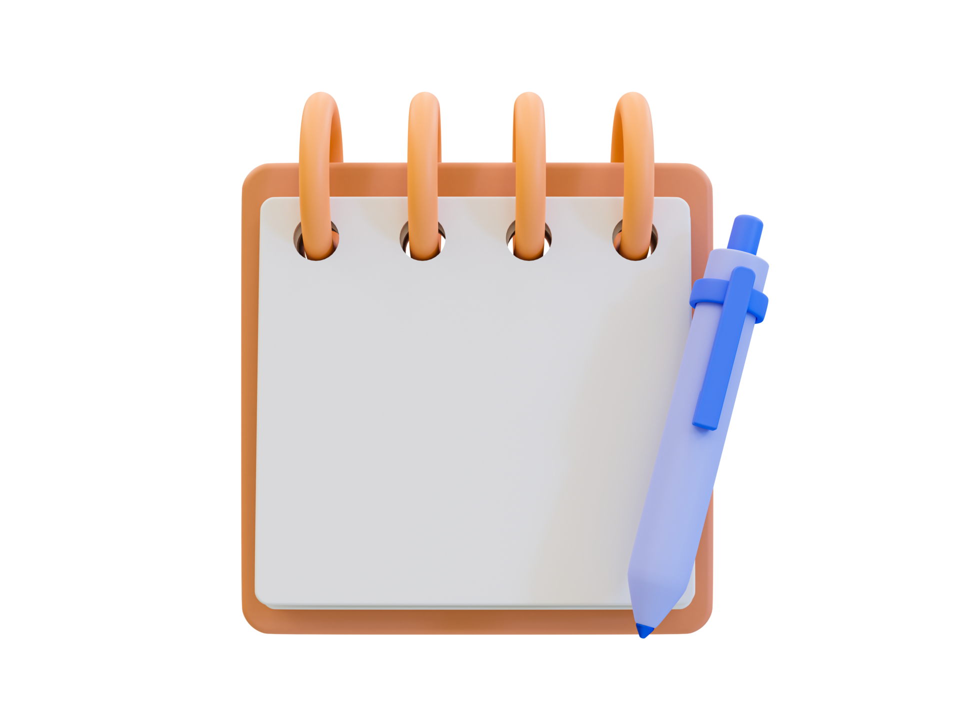 3d minimal notepad template. empty spiralbound notebook mockup. blank