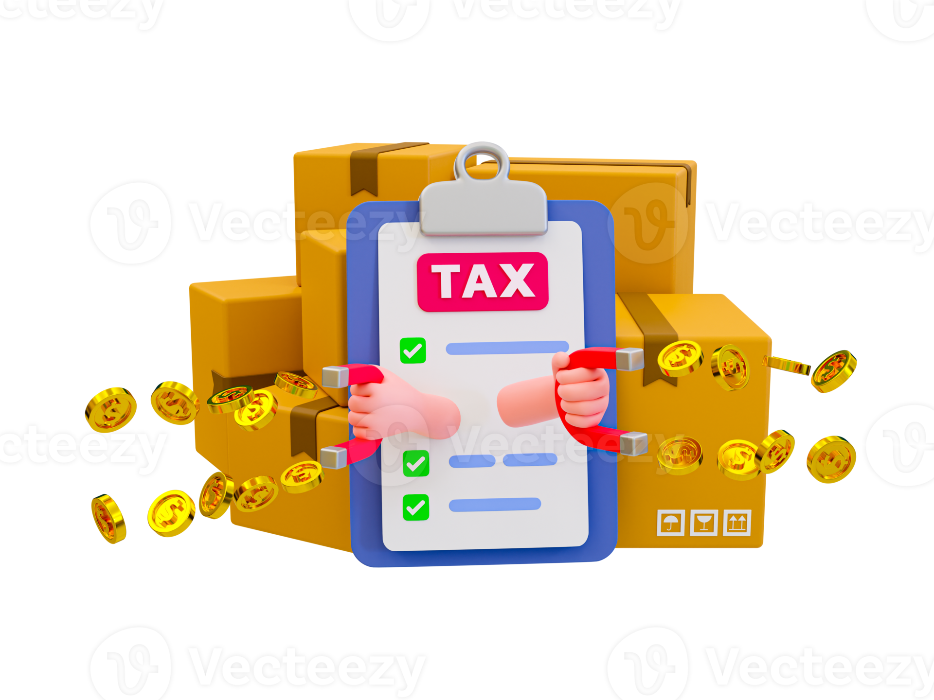3d minimal accounting taxation concept. tax calculating concept. Taxes