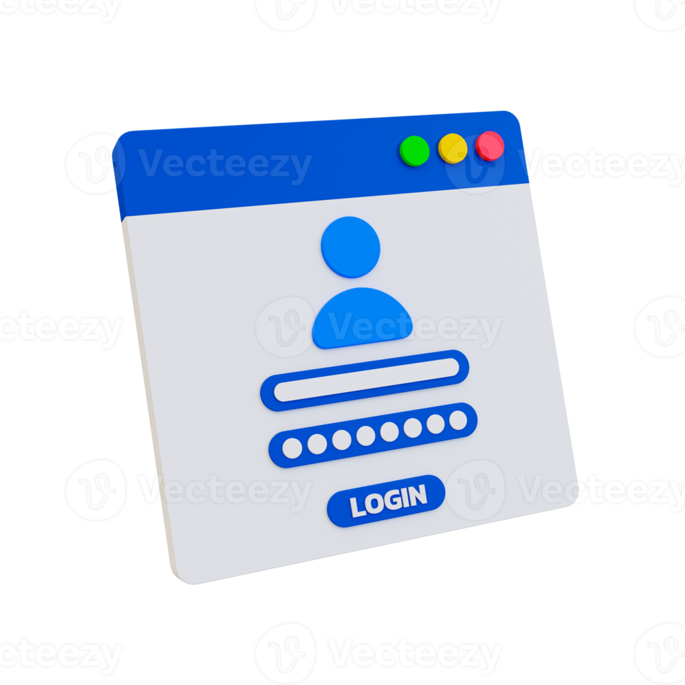 3d minimal User authentication concept. User verification concept. User login page. 3d illustration. png
