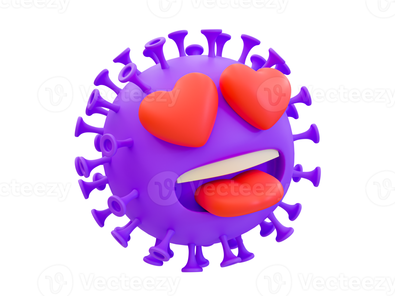 3d cartone animato virus, germe, patogeno. 3d illustrazione. png