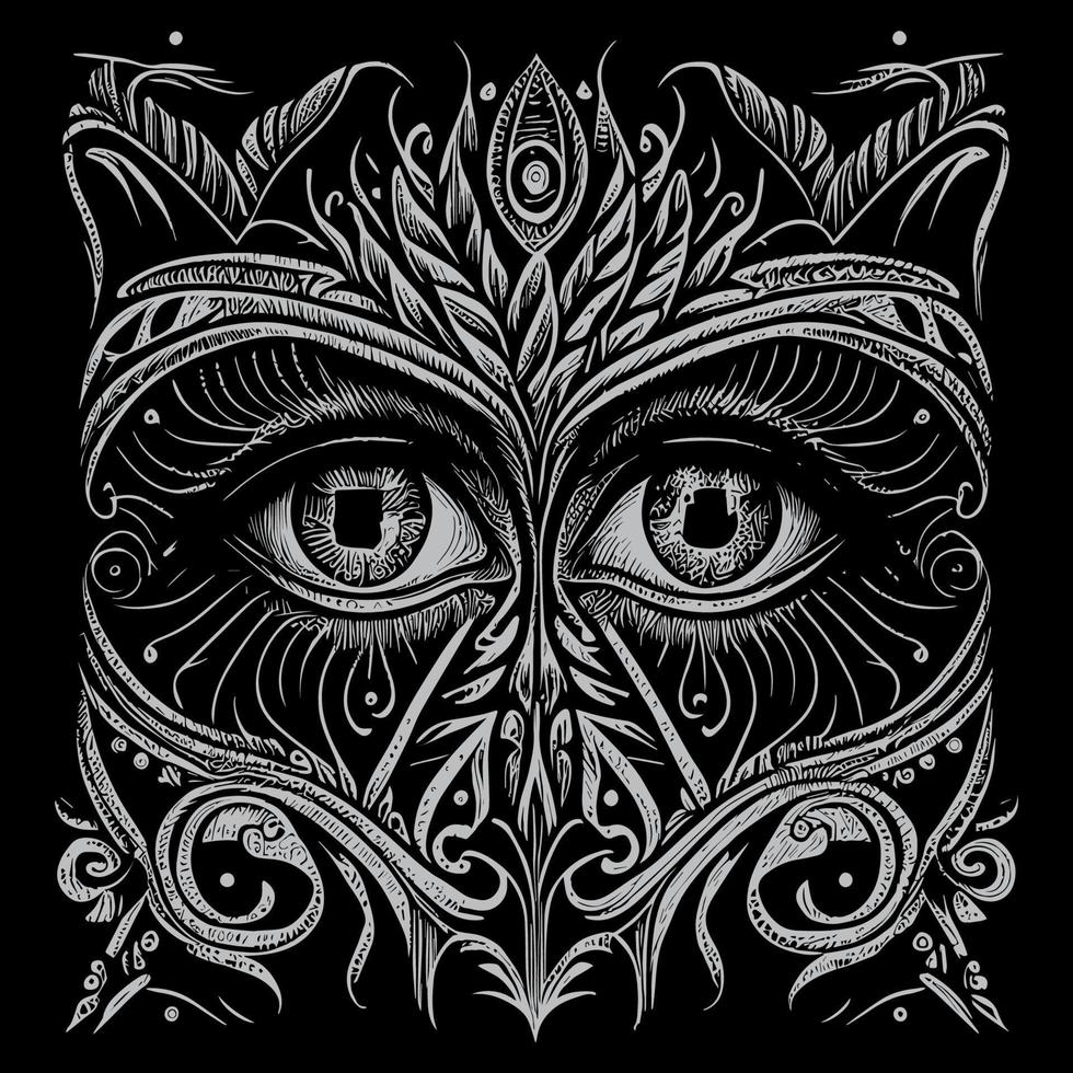Angel eye illustrations typically portray a pair of serene, glowing eyes set within a delicate halo. They're commonly used in spiritual and religious imagery vector