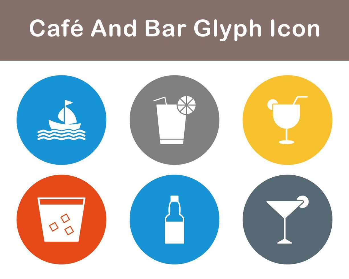 café y bar vector icono conjunto