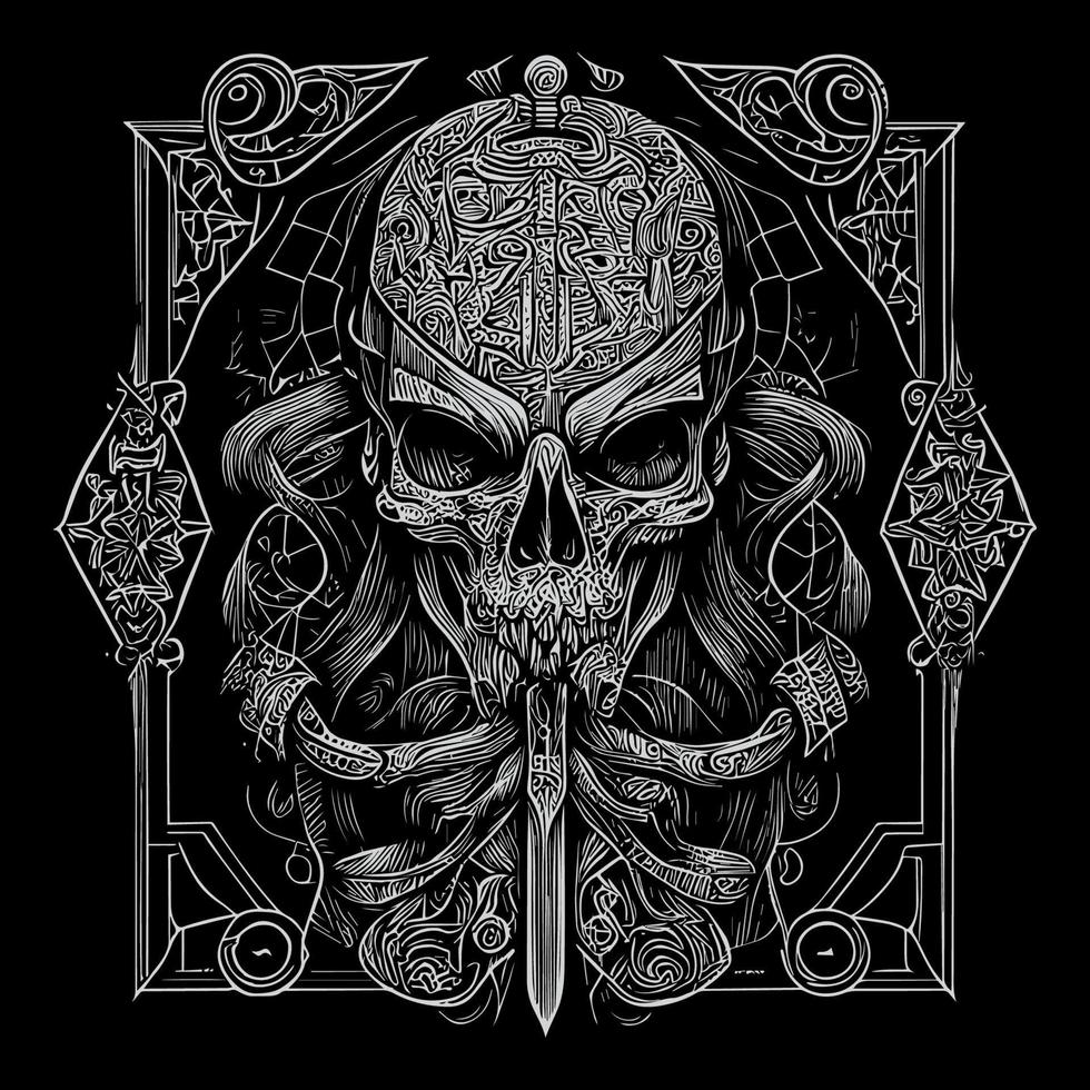 skull warrior is a fierce and intimidating figure that combines elements of human and skull anatomy. It represents death, power, and strength vector