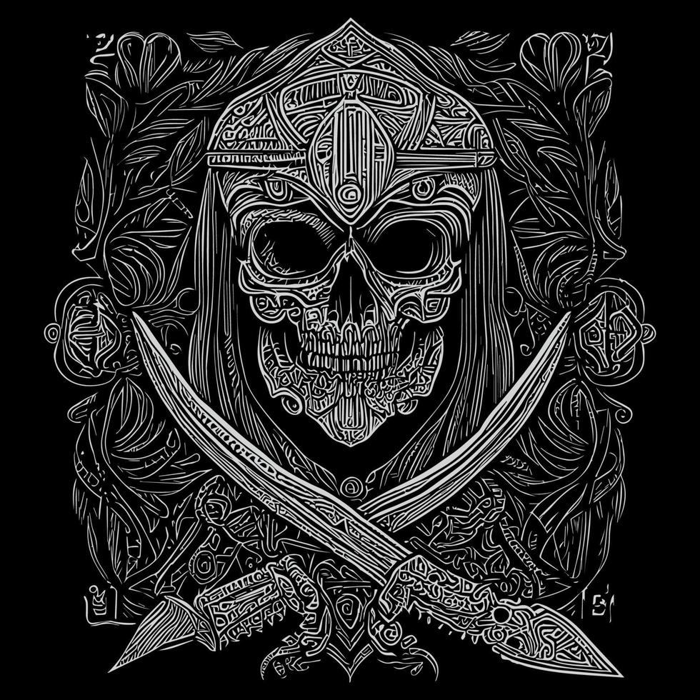 skull warrior is a fierce and intimidating figure that combines elements of human and skull anatomy. It represents death, power, and strength vector