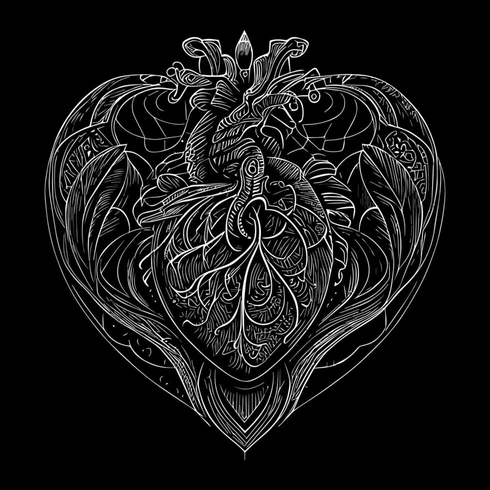 heart illustration is a symbolic representation of the human heart, often used to convey love, passion, or emotion. It can be simple or elaborate vector