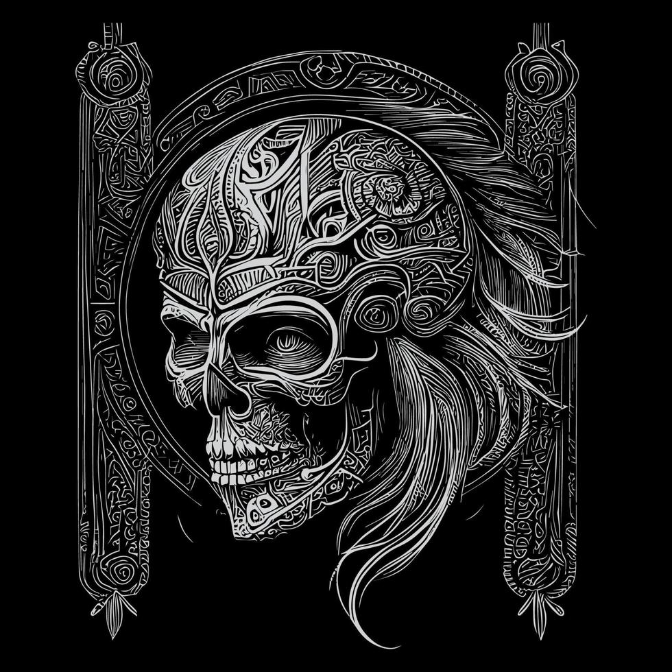 skull warrior is a fierce and intimidating figure that combines elements of human and skull anatomy. It represents death, power, and strength vector