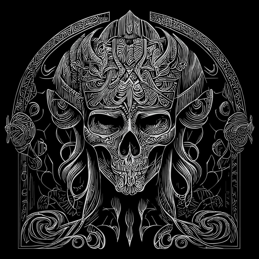 skull warrior is a fierce and intimidating figure that combines elements of human and skull anatomy. It represents death, power, and strength vector