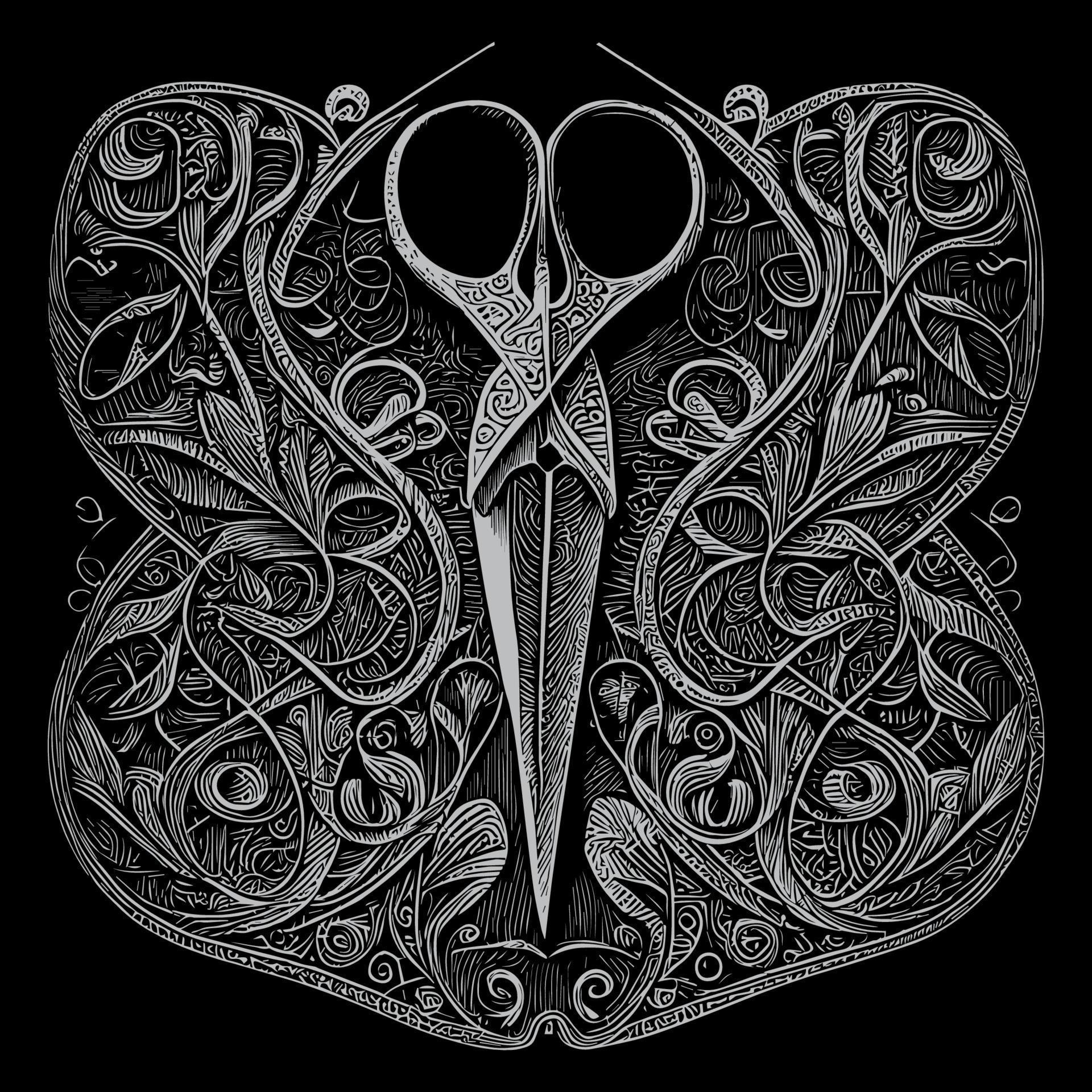 Scissor illustration unique form of art that utilizes the shape of