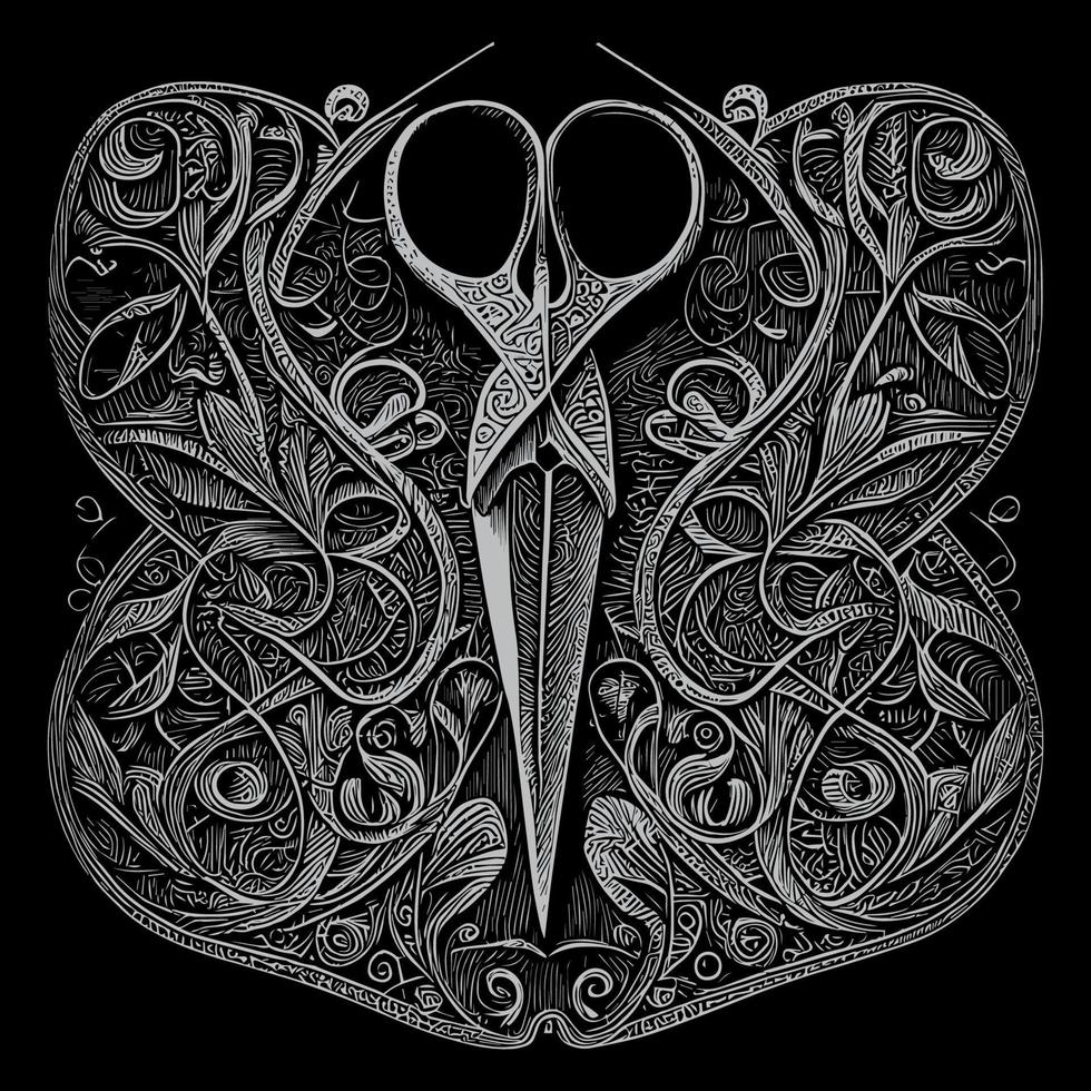 Scissor illustration unique form of art that utilizes the shape of scissors to create beautiful and intricate designs vector