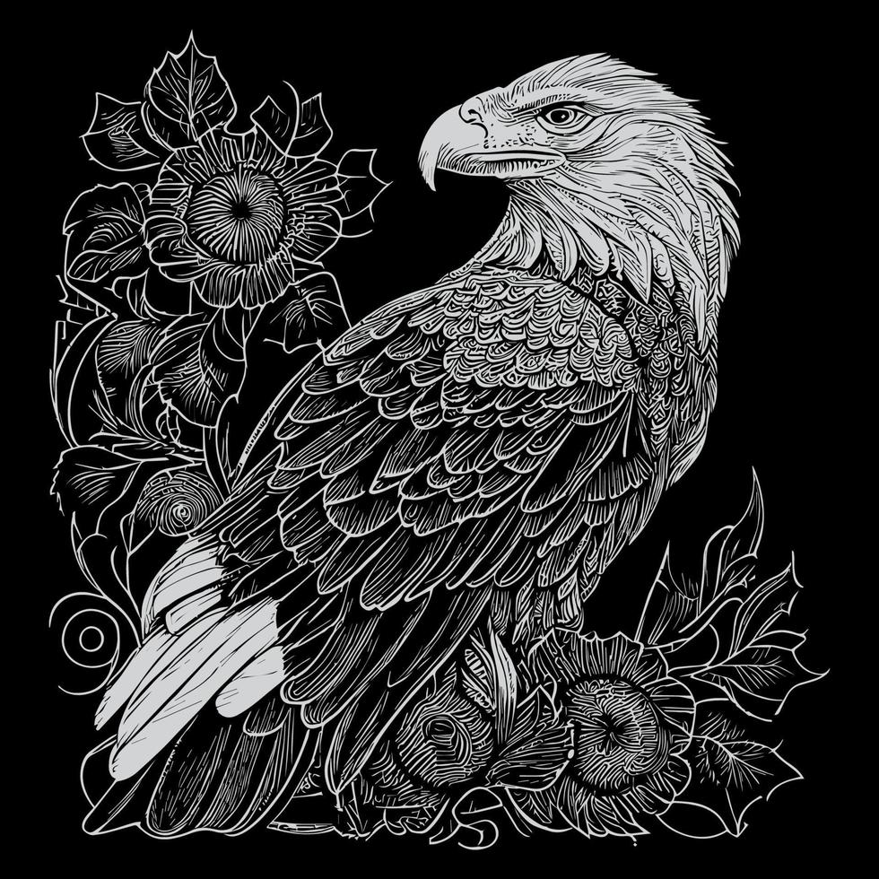 eagle illustration is a representation of the powerful bird, often used to symbolize freedom, strength, and patriotism. It can be realistic or stylized vector