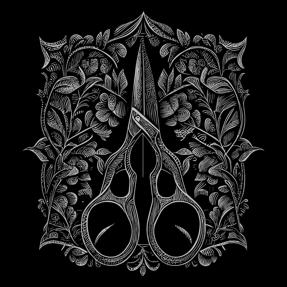 Scissor illustration unique form of art that utilizes the shape of scissors to create beautiful and intricate designs vector