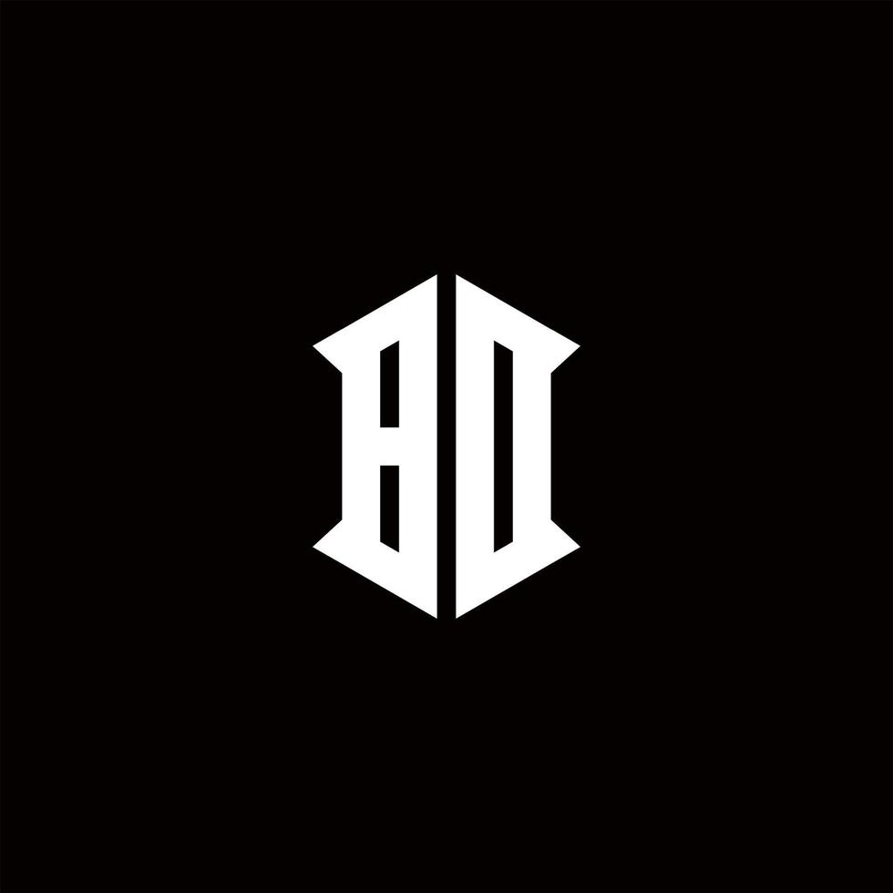 BD Logo monogram with shield shape designs template vector