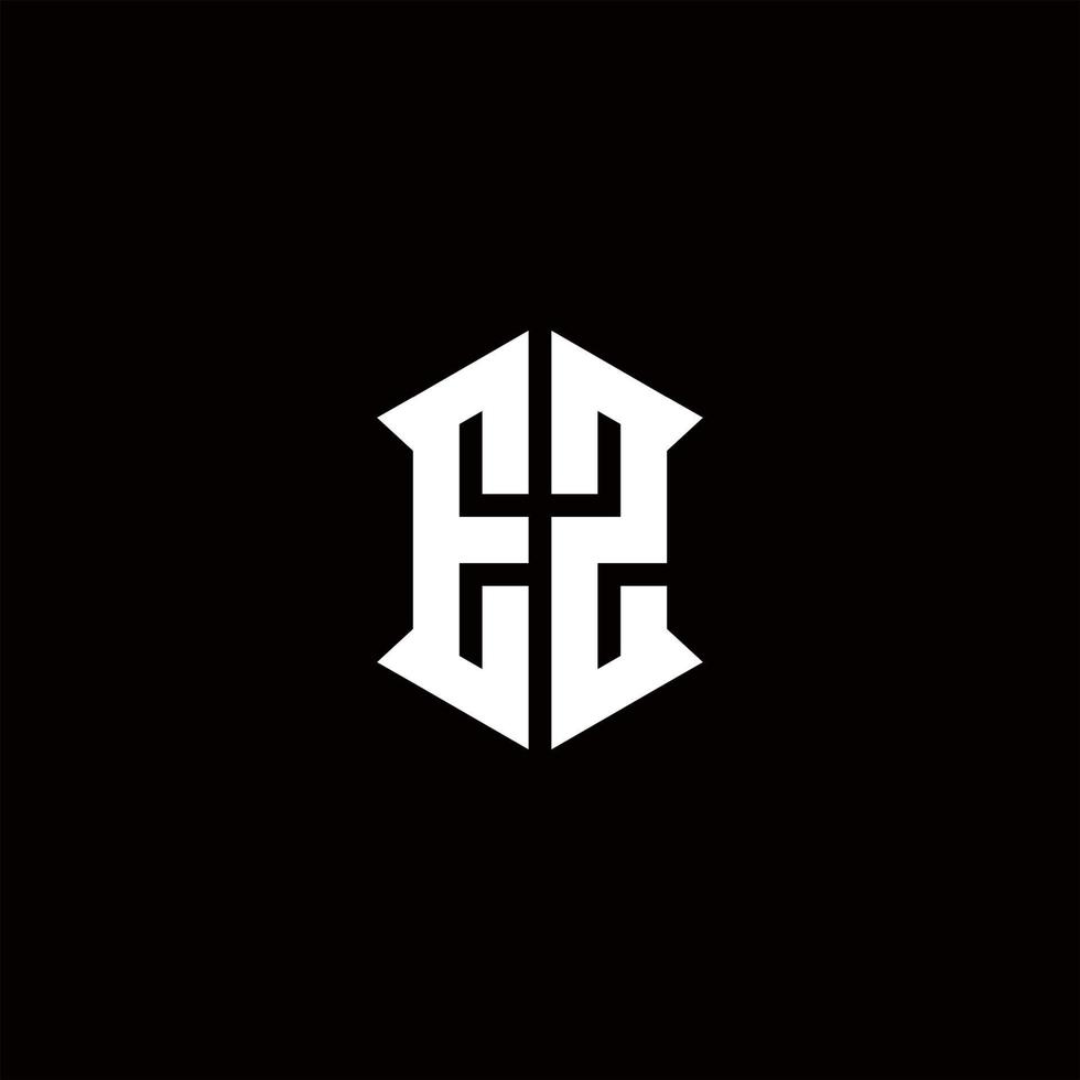 EZ Logo monogram with shield shape designs template vector