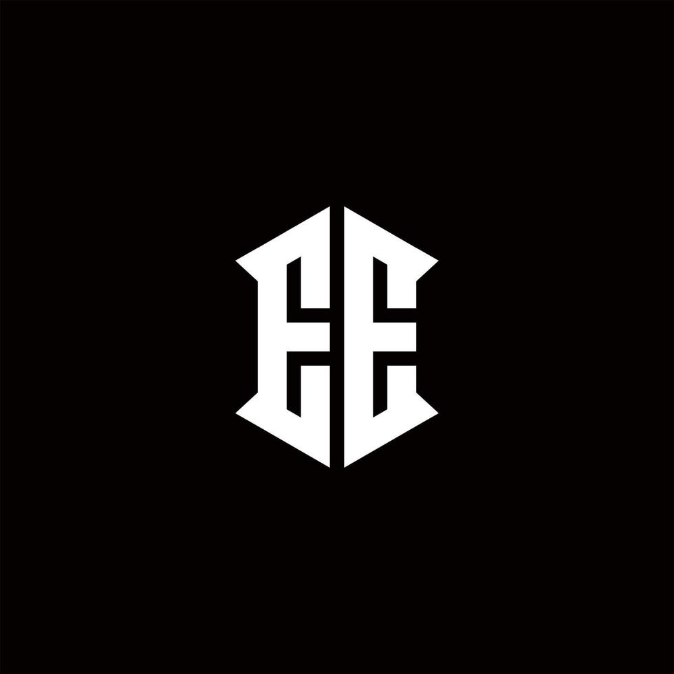 EE Logo monogram with shield shape designs template vector