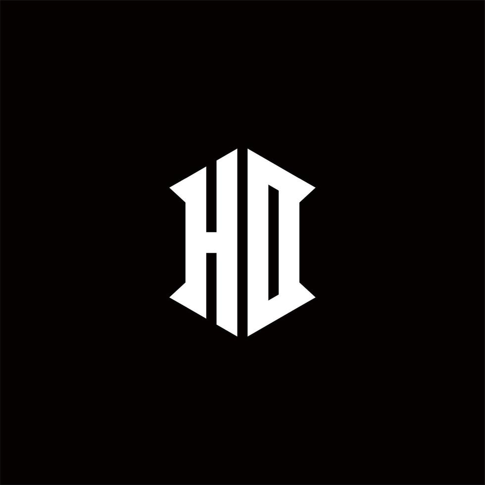 HD Logo monogram with shield shape designs template vector