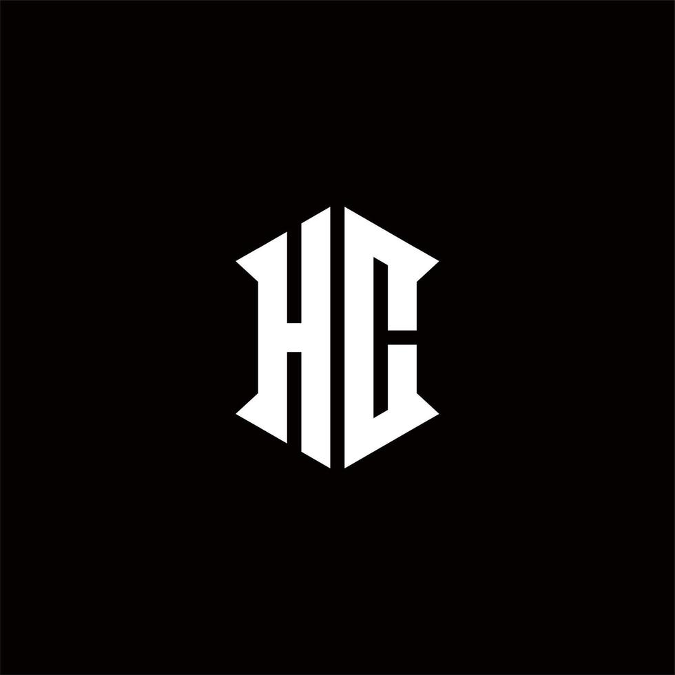 HC Logo monogram with shield shape designs template vector