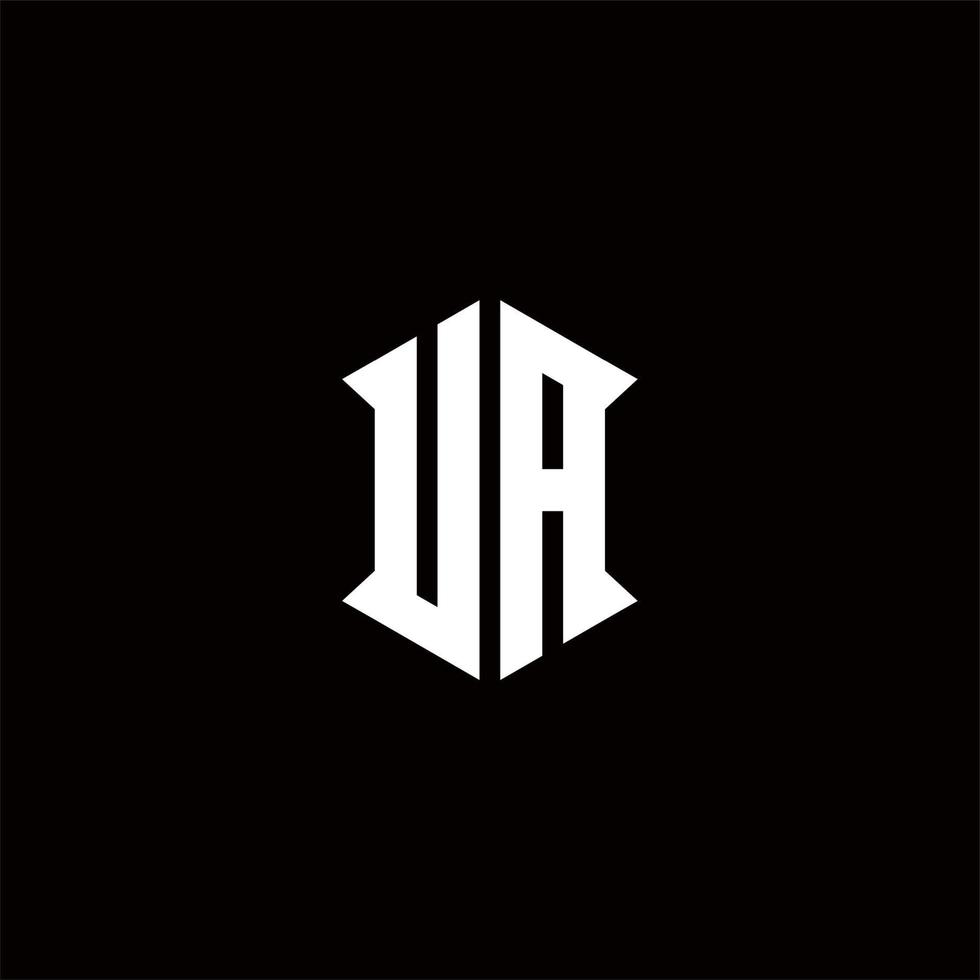 UA Logo monogram with shield shape designs template vector