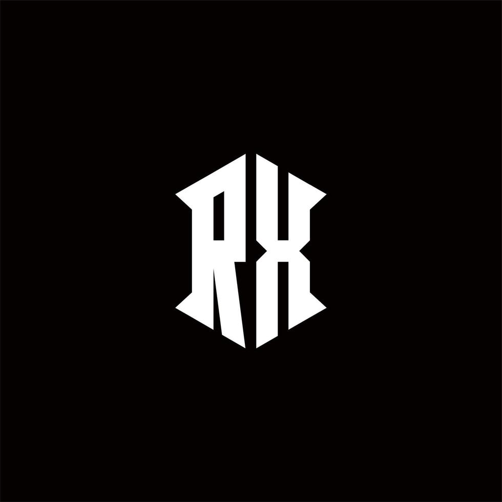 RX Logo monogram with shield shape designs template vector