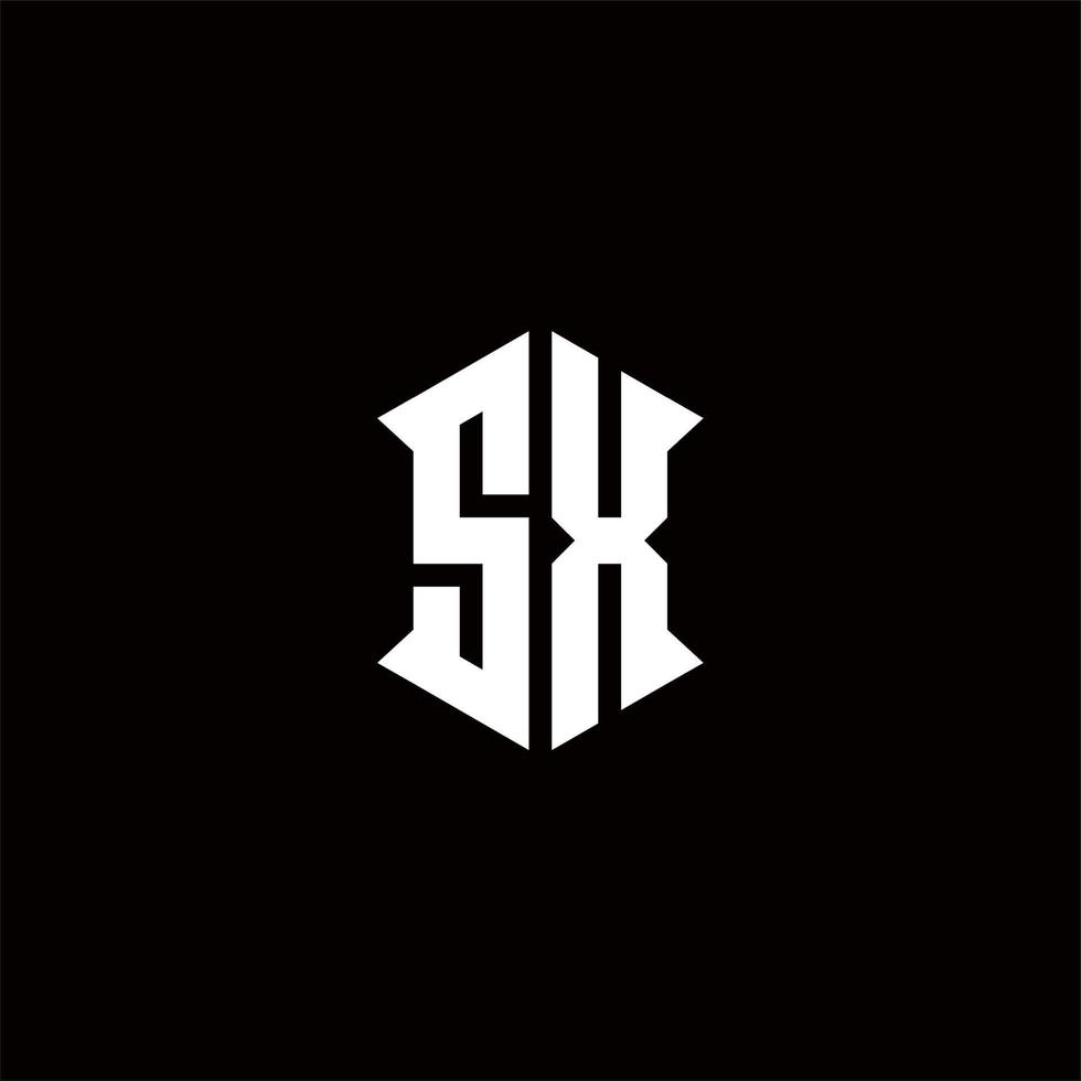 sx logo monograma con proteger forma diseños modelo vector