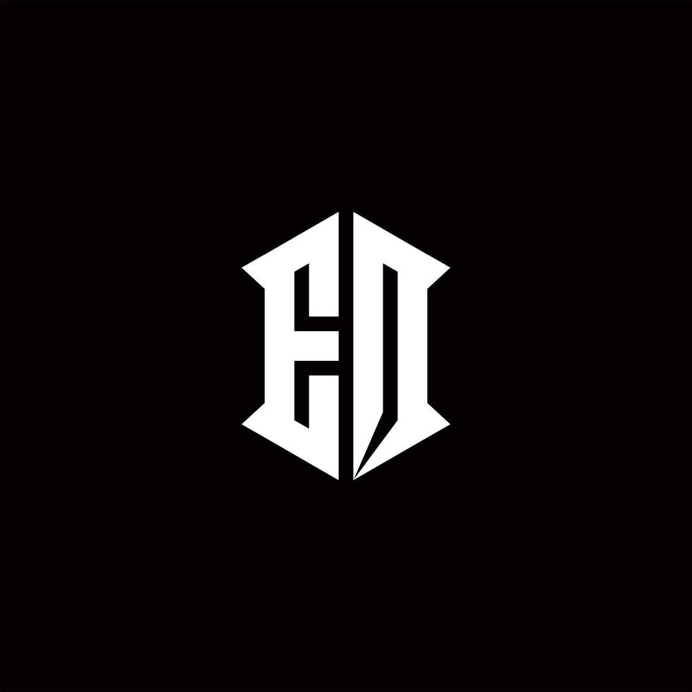 EO Logo monogram with shield shape designs template vector