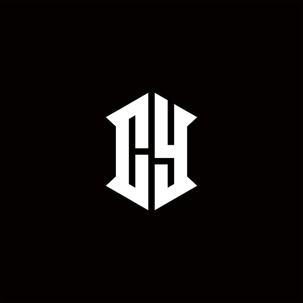 CY Logo monogram with shield shape designs template vector