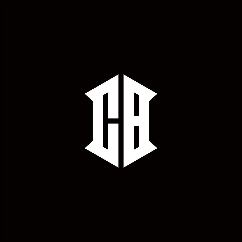 CB Logo monogram with shield shape designs template vector