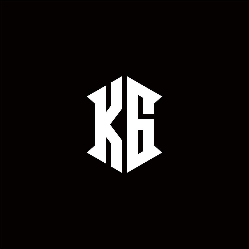 kg logo monograma con proteger forma diseños modelo vector