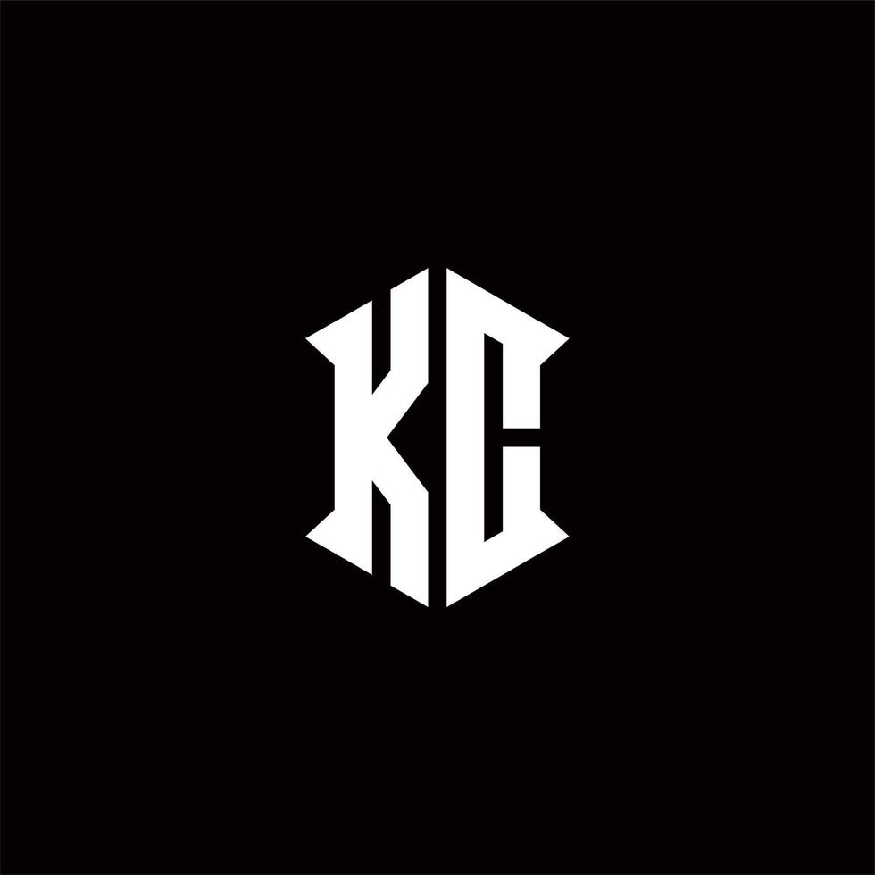 KC Logo monogram with shield shape designs template vector