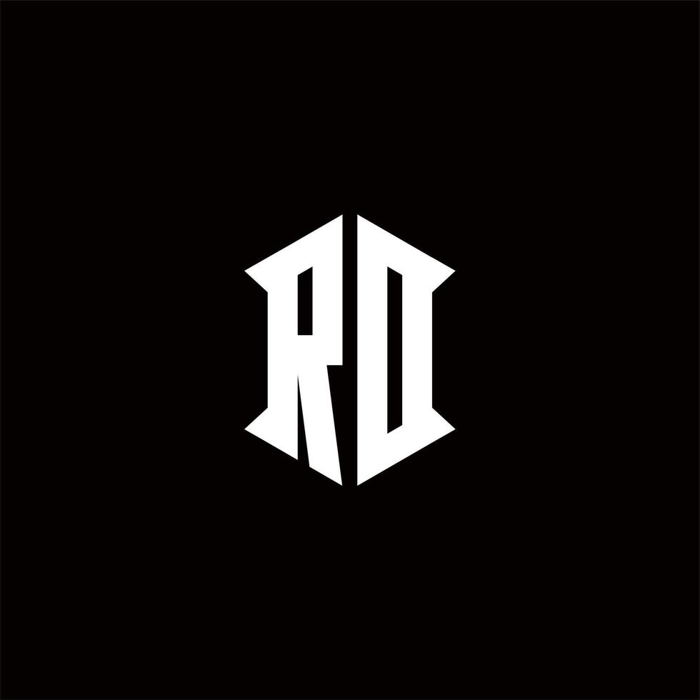 RD Logo monogram with shield shape designs template vector