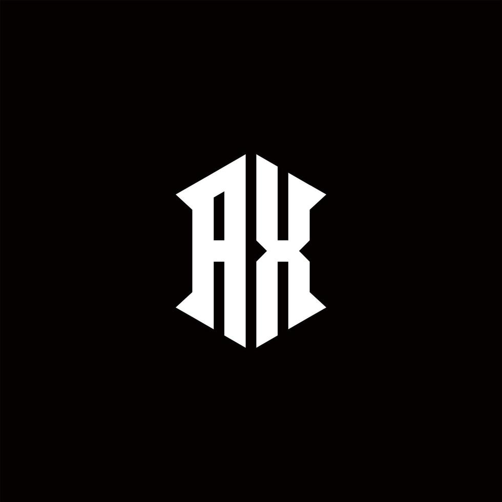 AX Logo monogram with shield shape designs template vector