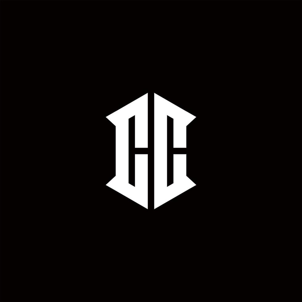 CC Logo monogram with shield shape designs template vector