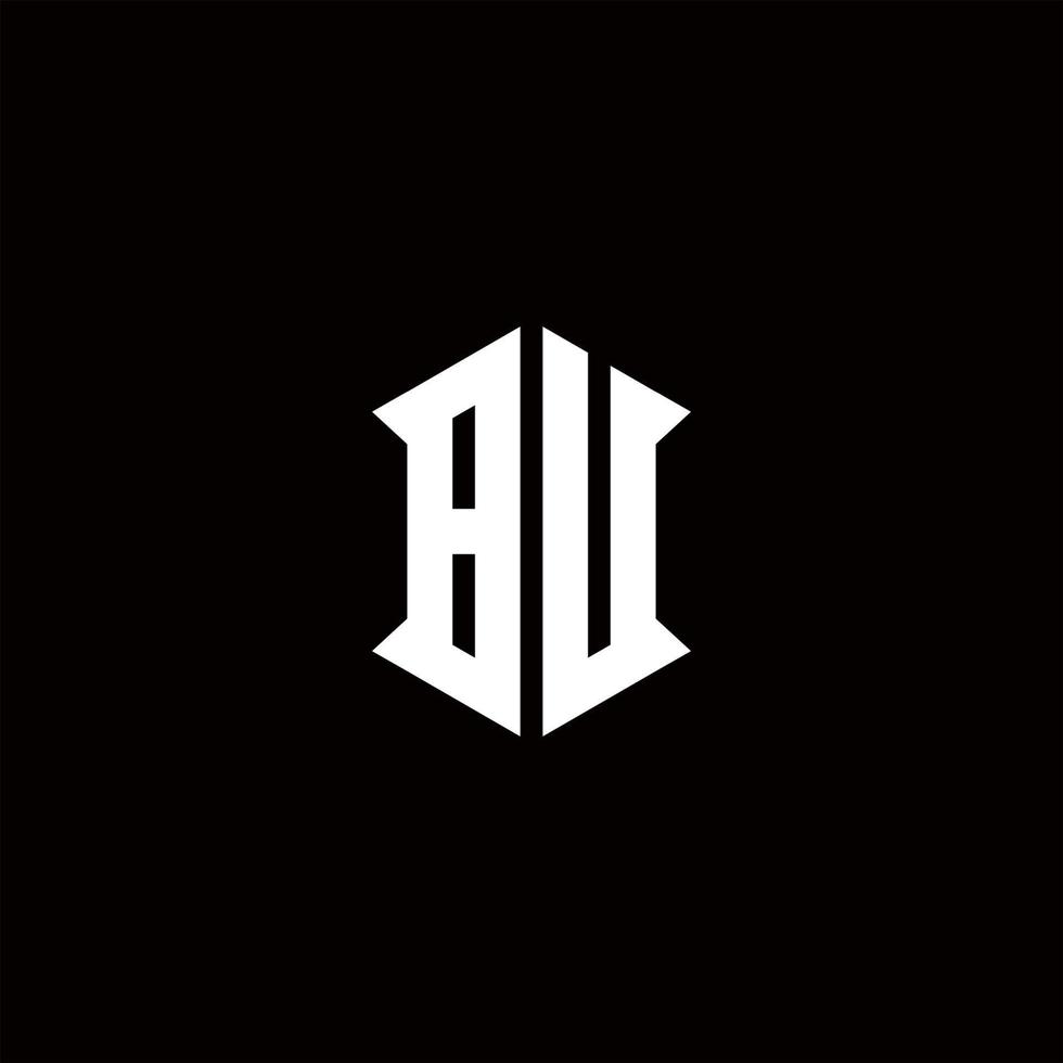 BU Logo monogram with shield shape designs template vector