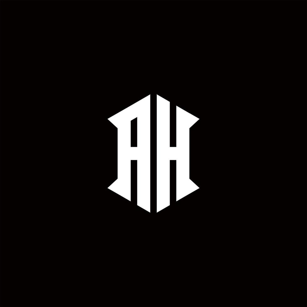 AH Logo monogram with shield shape designs template vector
