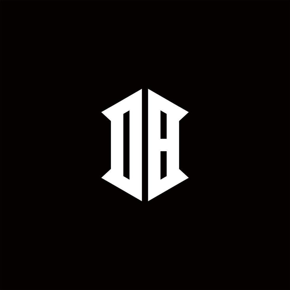 DB Logo monogram with shield shape designs template vector