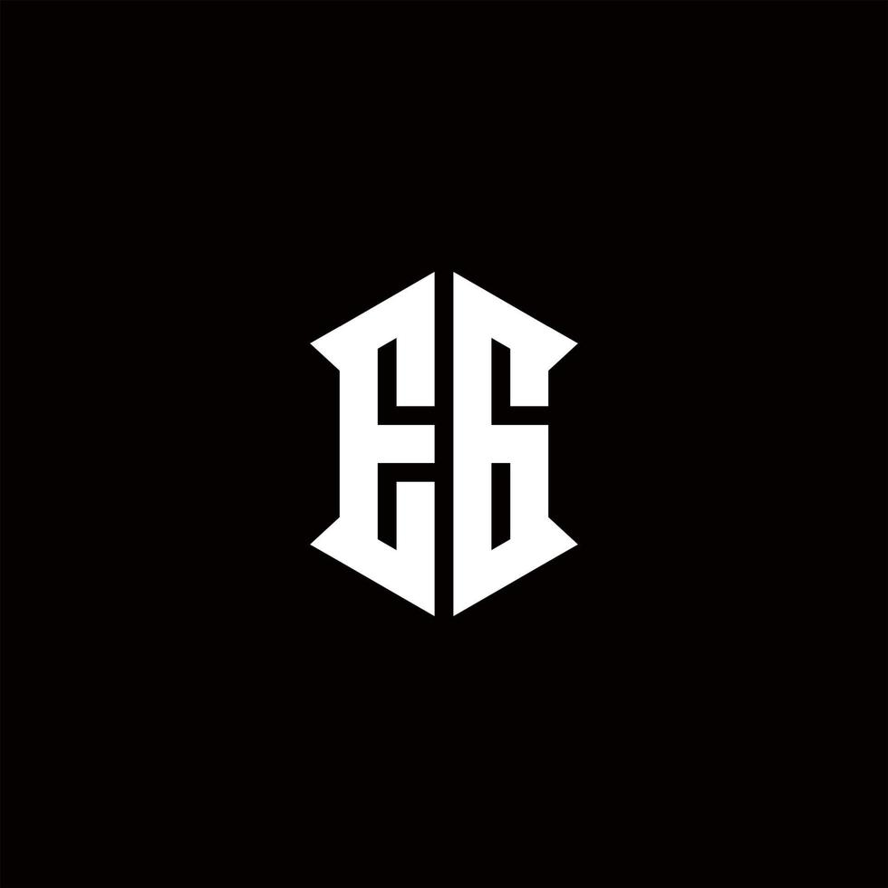 EG Logo monogram with shield shape designs template vector