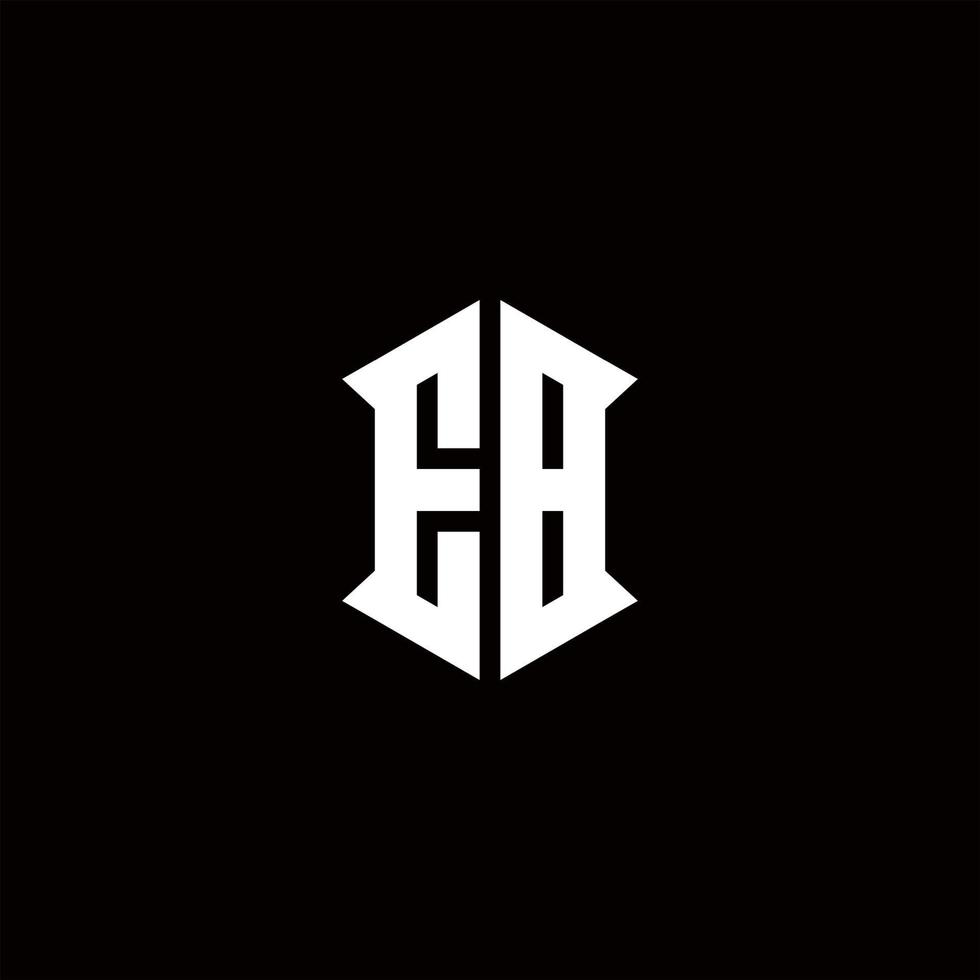 EB Logo monogram with shield shape designs template vector